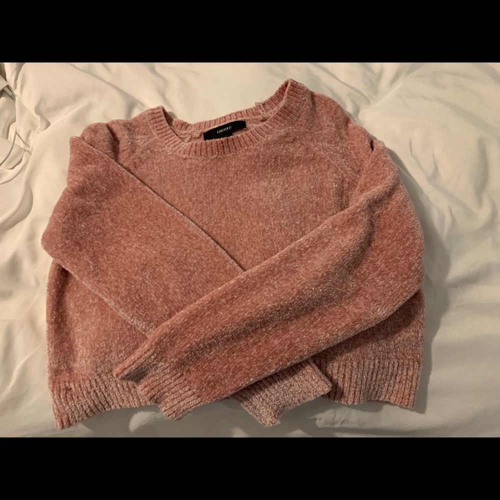 Blush pink Forever 21 fuzzy sweater